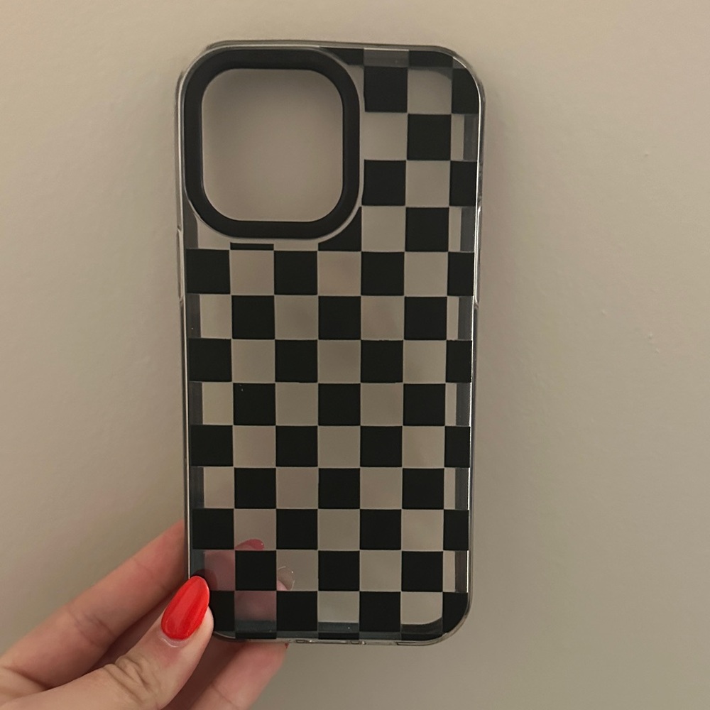 Checkered Black and Clear Phone Case